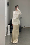 Marc le bihan long net eye skirt 2752 tilleul
